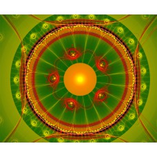 PRINT FRACTAL ART Mandala 6 in Lime
